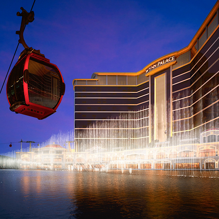 永利皇宫酒店外观及音乐喷泉